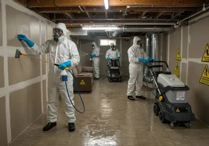 Basement Moisture Removal and Structural Drying process in The Crossings, FL